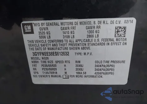 2014 Cadillac Srx Luxury Collection z USA, uszkodzony, nr VIN 3GYFNEE38ES612632